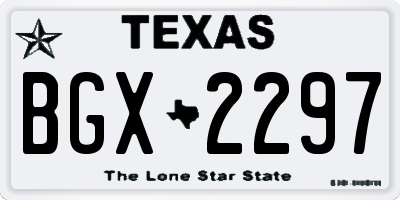 TX license plate BGX2297