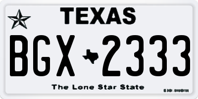 TX license plate BGX2333