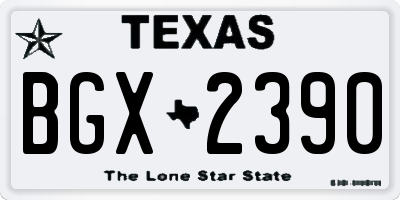 TX license plate BGX2390