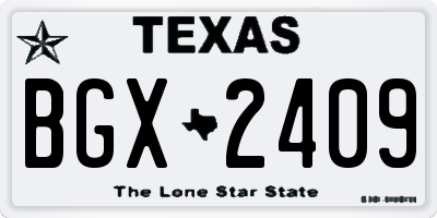 TX license plate BGX2409