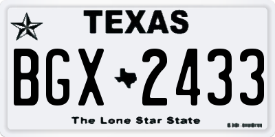 TX license plate BGX2433