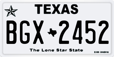 TX license plate BGX2452