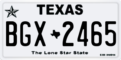 TX license plate BGX2465