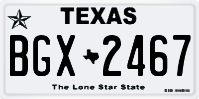TX license plate BGX2467