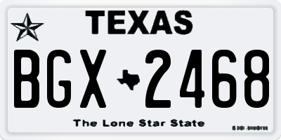 TX license plate BGX2468