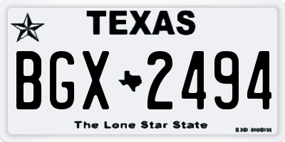 TX license plate BGX2494