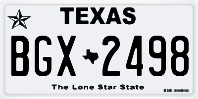 TX license plate BGX2498