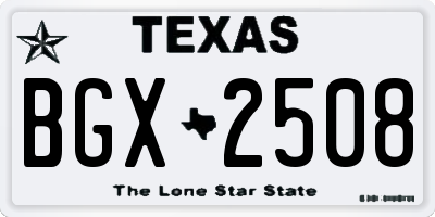 TX license plate BGX2508
