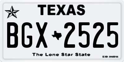 TX license plate BGX2525