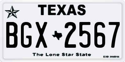 TX license plate BGX2567
