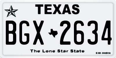 TX license plate BGX2634