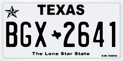 TX license plate BGX2641