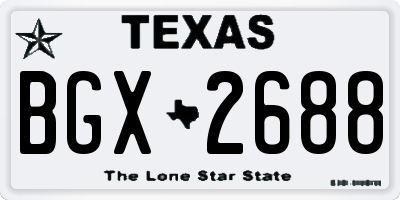 TX license plate BGX2688