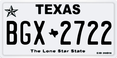 TX license plate BGX2722