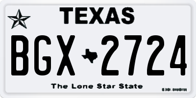 TX license plate BGX2724