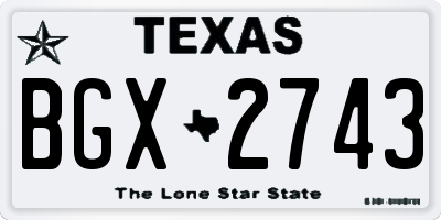 TX license plate BGX2743