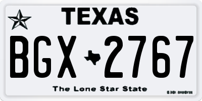 TX license plate BGX2767