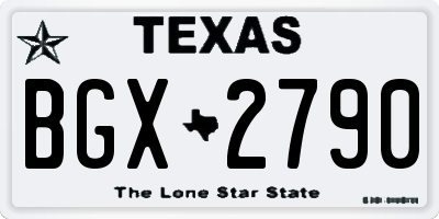 TX license plate BGX2790