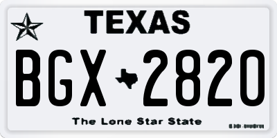 TX license plate BGX2820