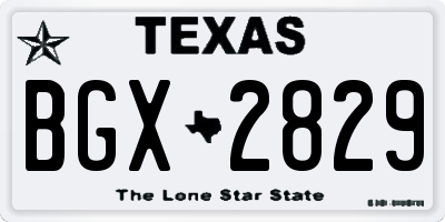 TX license plate BGX2829