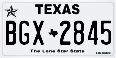 TX license plate BGX2845