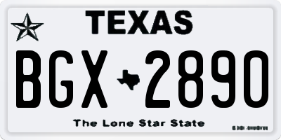 TX license plate BGX2890