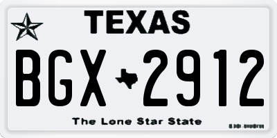 TX license plate BGX2912