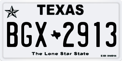 TX license plate BGX2913