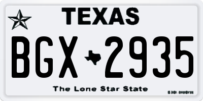 TX license plate BGX2935