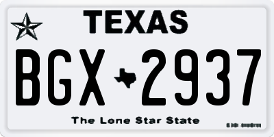 TX license plate BGX2937