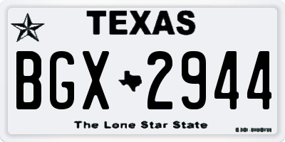 TX license plate BGX2944