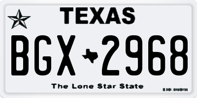 TX license plate BGX2968