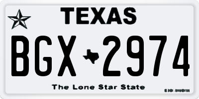 TX license plate BGX2974