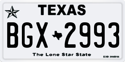 TX license plate BGX2993