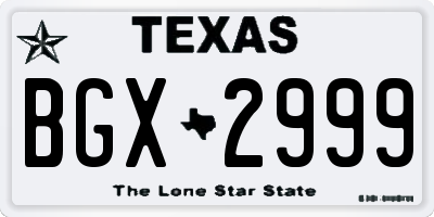 TX license plate BGX2999