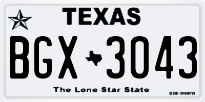 TX license plate BGX3043