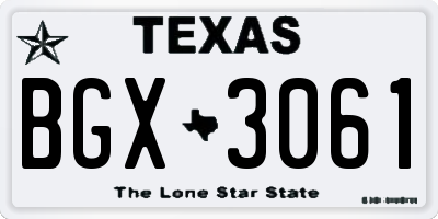 TX license plate BGX3061