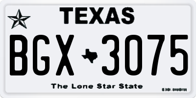 TX license plate BGX3075