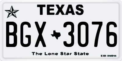 TX license plate BGX3076