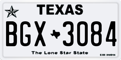 TX license plate BGX3084