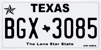 TX license plate BGX3085