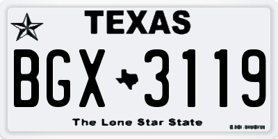 TX license plate BGX3119