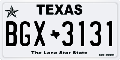TX license plate BGX3131