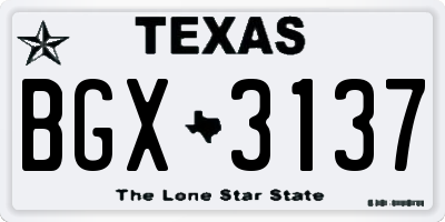 TX license plate BGX3137