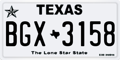 TX license plate BGX3158