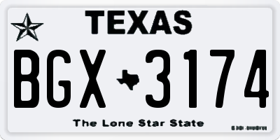 TX license plate BGX3174