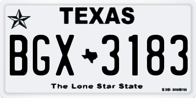 TX license plate BGX3183