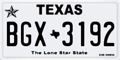 TX license plate BGX3192