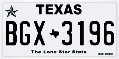 TX license plate BGX3196