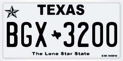 TX license plate BGX3200